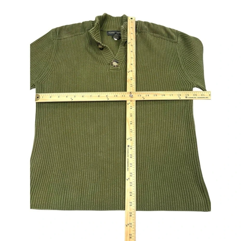 Vintage Banana Republic Henley Knit Sweater Mens XL? No‎ Tag Green  2007 Y2K